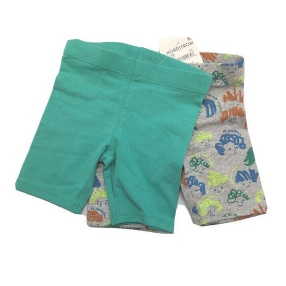 Open Edit Nordstrom Baby Clothes Top & Two Shorts Set 18M Green Multicolor NEW - Picture 4 of 10